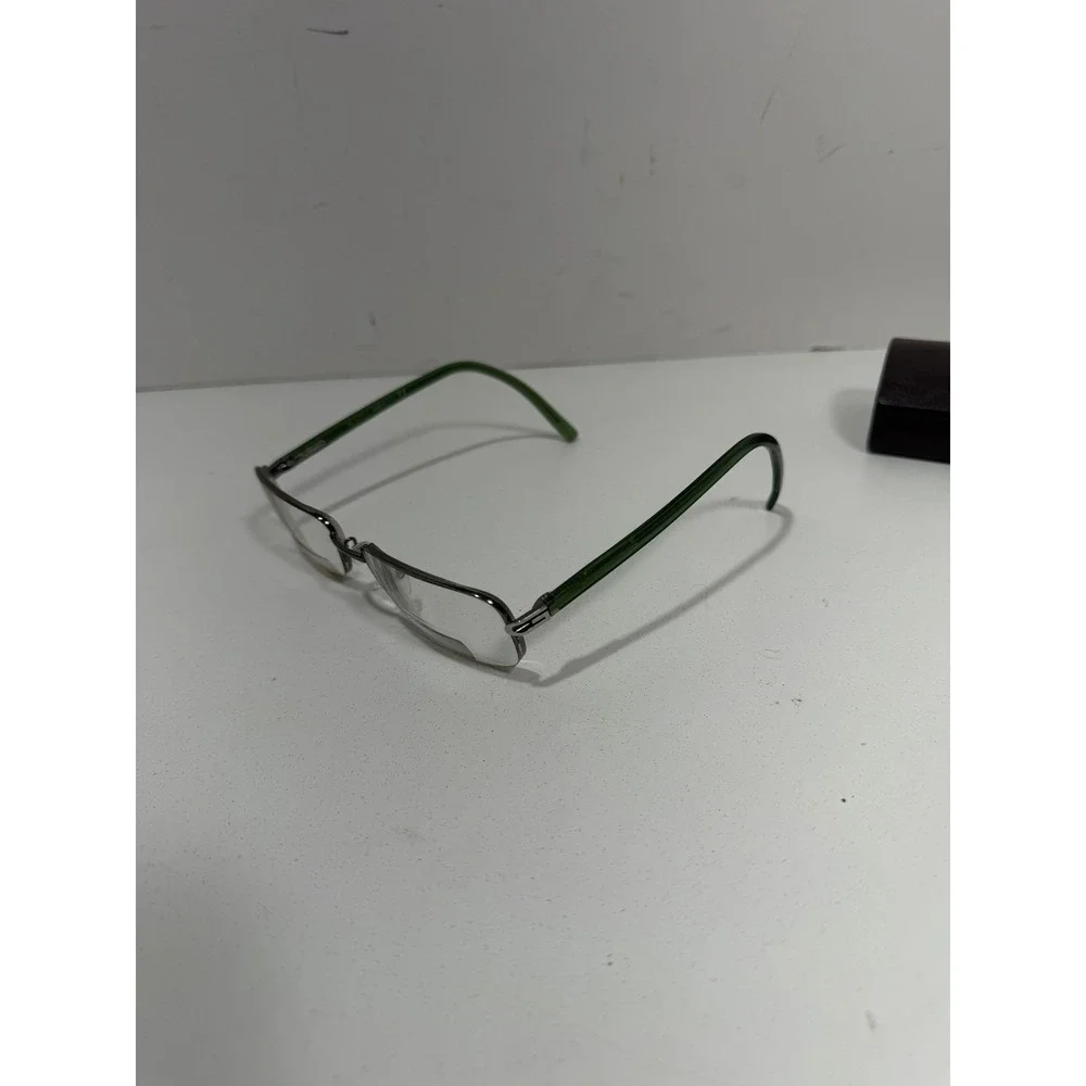 Gucci GG 1134 vintage Eyeglasses‎ Green Gunmetal Metal Frames Made in Italy